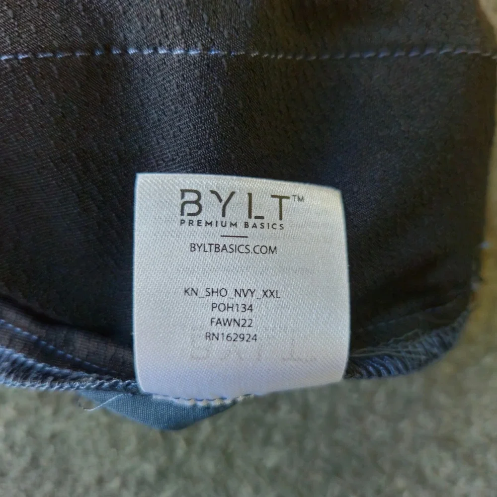 BYLT Kinetic Short Mens XXL Navy Performance Activewear EUC Wicking Golfcore